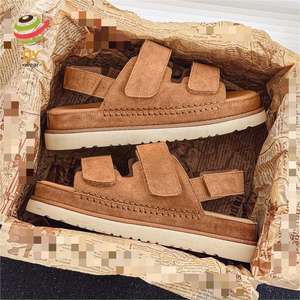 QY803 2026 sandales en cuir haute Version pour hommes et femmes Original Niche Couple chaussures de plage d'été avec semelles épaisses porter des chaussures - Product Image 2