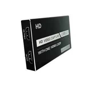 4k menangkap kartu usb 3.0 Suppliers-Siaran Langsung Eksternal Usb Beralih Permainan 4K 60Hz Menangkap Output Tinggi Jelas HDTV Usb 3.0 Video Capture Card dengan Satu HD Loop