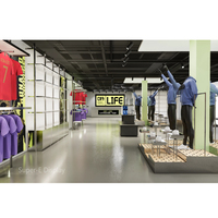 Porte-vêtements en métal personnalisé, moderne et écologique, pour boutique de sport, magasin, mobilier d'exposition