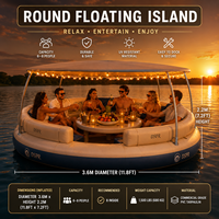 Plateforme flottante gonflable familiale personnalisée avec sièges-canapés, échelle et poignées pour la location en resort