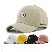 Casquette de baseball personnalisée en coton 100% avec logo brodé lettre dessin animé, non structurée, profil bas, effet amincissant, boucle métallique réglable