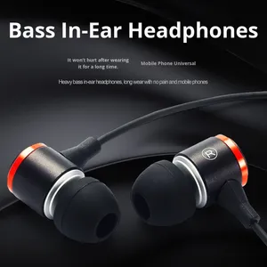 Casque intra-auriculaire avec basses lourdes Micro filaire 3.5mm Télécommande Moniteur HI-FI Écouteurs filaires - Product Image 2