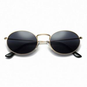 Gafas de Sol Ovaladas Vintage de Moda para Hombre y Mujer, Lentes Amarillas, Rojas y Verdes, Montura Metálica, Gafas de Sol Redondas - Product Image 5