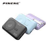 PINENG PN-702PD 22.5W Power Bank à charge super rapide avec câbles doubles intégrés 20000mAh Chargeur portable PD pour iPhone Android