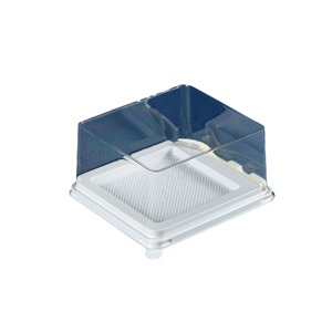 Caja Cuadrada de Plástico X088 de Grado Alimenticio, Antivaho, Personalizable, con Tenedor, Color Rojo Terciopelo, para Empacar Pastel de Tiramisú con Crema Salada - Product Image 5