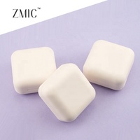 Boîtier compact pour poudre simple 42 mm, carré arrondi, blanc, pour palette de blush crème, étui vide pour fard à paupières, portable pour maquillage du visage