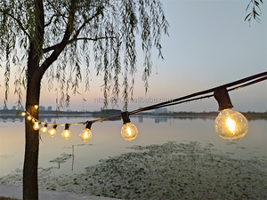 G40 LED toàn cầu bóng đèn vườn Patio cây trang trí chuỗi đèn Vòng hoa đám cưới ngoài trời kỳ nghỉ năng lượng mặt trời 25ft 50ft G40 chuỗi đèn - Product Image 5