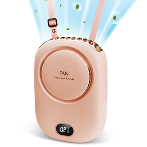 Hanging Neck Fan 2000mAh Battery Air Cooler Mini Portable Rechargeable Bladeless Operating English for Car Outdoor Hotel Use - Product Image 1