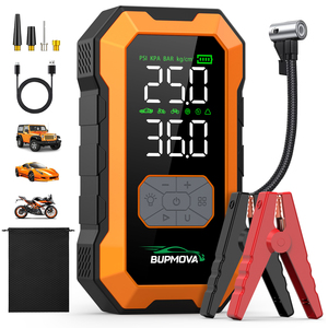 Kit d'outils d'urgence <span class=keywords><strong>12V</strong></span> voiture camion moto démarreur avec batterie 25000mAh 4500A courant de crête <span class=keywords><strong>pompe</strong></span> à Air multi-usage et Booster - Product Image 1