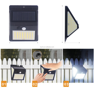 4 قطع إضاءة <span class=keywords><strong>LED</strong></span> شمسية للحدائق مع مستشعر حركة، إضاءة ثلاثية الجوانب مقاومة للماء IP65، مصباح خارجي شمسي للساحات - Product Image 2