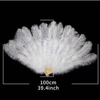 Grandes plumes ventilateur fait à la main carnaval artisanat autruche rouge Burlesque danse éventails de plumes pour l'approvisionnement de fête festive