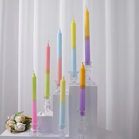 Zweifarbige Stabkerzen 20/25cm - Handgefertigte Soja-Mischkerzen für Hochzeiten & Heimdekoration