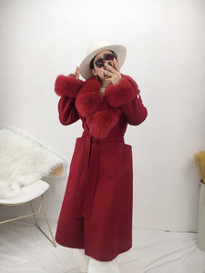 Nuovo Cappotto in Lana Autunno-Inverno, Cappotto in Lana a Doppio Strato con Pelliccia Sintetica, Collo in Pelliccia Sintetica, Cappotto Lungo da Donna con Polsini - Product Image 4