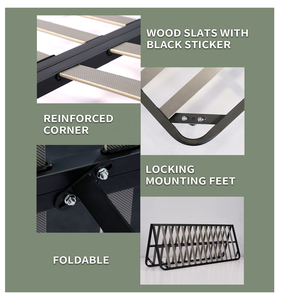 Каркас из массива дерева, складная, усиленная металлическая платформа, каркас кровати для спокойных ночей - Product Image 6