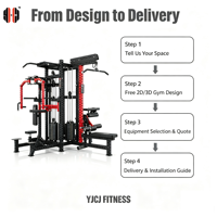 Module d'entraînement quatre positions pour centre de fitness avec presse à jambes, station de musculation à double tour de poids, banc extensible et module de tirage pectoral