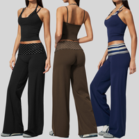 Nouveautés : Ensembles de sport et yoga pour femmes, personnalisables avec logo, séchage rapide, respirants, pour la gym et le fitness – Débardeur et pantalon évasé