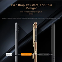 Casing Bisnis Trendy Starlight dengan Pelindung Layar Terintegrasi Tekstur Nappa Magnetik Cocok untuk iPhone Duo