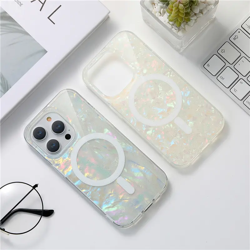 2023 Neu für Iphone 15 14 Shell Shell Pattern Handy hülle Dazzling Color Glitter Magnetic Case