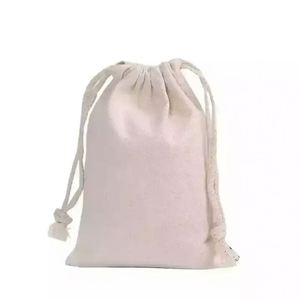 Sac à main en mousseline de coton naturel avec logo personnalisé, pochette à cordon en toile de haute qualité pour sous-vêtements, idéal pour la promotion - Product Image 2