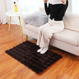 سجادة من فرو الأرانب الصناعي الناعم، مقاومة للانزلاق والبقع، بلون واحد، قابلة للغسل، مناسبة لغرفة المعيشة - Product Image 1