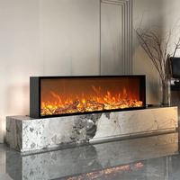 Cheminée électrique encastrée à commande tactile avec flamme LED réaliste, chauffage intégré pour meuble TV, insert décoratif d'intérieur
