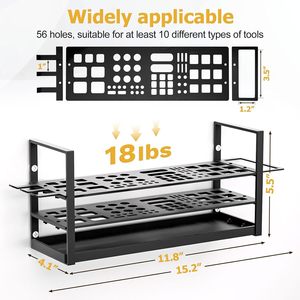 Organizador de Herramientas Eléctricas de Alta Resistencia para Montar en la Pared, Estante de Almacenamiento de Metal y Hierro para Destornilladores, Martillos, Alicates, para Garaje, Taller, Fábrica - Product Image 2