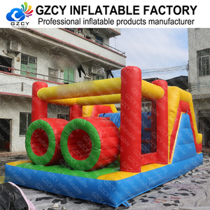 Parcours d'obstacles gonflable commercial en PVC avec toboggan et <span class=keywords><strong>tunnel</strong></span>, jeu de course d'obstacles pour enfants en plein air, à vendre - Product Image 5