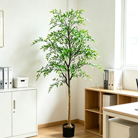 Arbre artificiel Nandina en plastique de 1,5 m, éco-responsable, feuillage rouge et vert, pour la décoration intérieure et paysagère