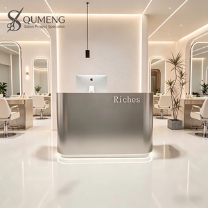 Stainless Steel bar Shop <b>Small</b> Cash Register Reception <b>Desk</b> Simple Barbershop Beauty Salon Front <b>Desk</b> - Product Image 1