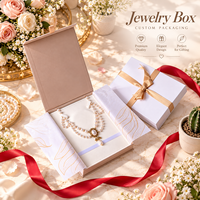 Elegante Scatola Regalo per Collana di Perle Stile Libro con Fiocco, Personalizzabile, Confezione in Carta per Collana di Perle