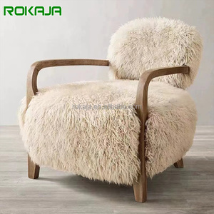 Chaise longue en bois massif de style moderne Chaise de canapé simple en tissu au <span class=keywords><strong>design</strong></span> minimaliste <span class=keywords><strong>Fauteuil</strong></span> de salon de luxe avec <span class=keywords><strong>repose</strong></span>-pieds - Product Image 1