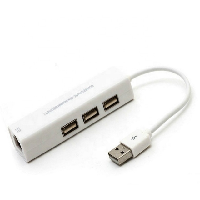 Factory Price USB to RJ45 Adapter with 3 Port USB 2.0 HUB for Mobile Phone Tablet Network LAN Ethernet RJ45 Connector