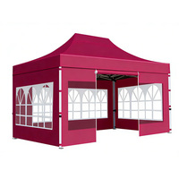 Auvent extérieur rétractable avec parois latérales, double toile Oxford PVC imperméable, cadre en alliage d'aluminium durable, toutes saisons, exposition