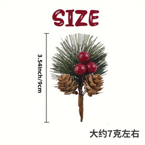 Untuk Amazon obral besar dekorasi gantung pohon Natal kecil DIY buket kerucut pinus merah tanaman buatan & Aksesori hijau - Product Image 6