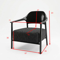 Fauteuil à accoudoirs en éponge haute densité avec pieds métalliques robustes, idéal pour l'intérieur, les salons familiaux, les pâtisseries et les espaces de conversation – Meilleure vente