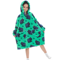 Vente en gros sweat personnalisé imprimé peluche sherpa hiver tv à capuche alpaga portable surdimensionné bébé enfants couvertures à capuche