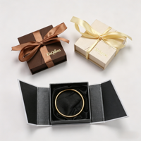 Boîte à bijoux carrée moderne en papier recyclable écologique à double porte avec fermeture magnétique, emballage cadeau personnalisé avec logo, bijoux