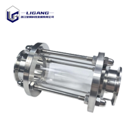 Sight Glass Tri Clamp Sanitasi Baja Tahan Karat 304 dengan Kaca Borosilikat untuk Indikator Aliran Makanan dan Minuman