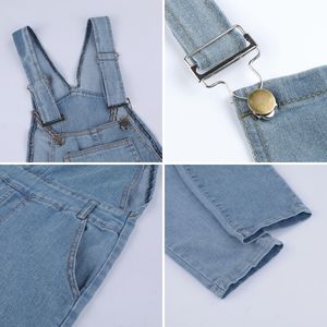 Kadınlar İçin Günlük Kot Tulumlar Kolsuz Cepli Yazlık İnce Tulumlar Büyük Beden Bayan Kot Tulum - Product Image 4