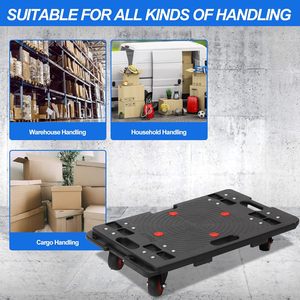 Connectable Dolly <strong>Plastic</strong> Furniture Mover Portable Moving Rollers Leg Dollies for Heavy Furniture <strong>4</strong> <strong>Wheels</strong> Flatbed Trolley