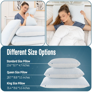 दोहरी पक्षीय बांस और शीतलन कपड़े तकिया-शेडेड मेमोरी फोम भरने कस्टम लोगो विकल्प फ्फी बिस्तर तकिया - Product Image 6