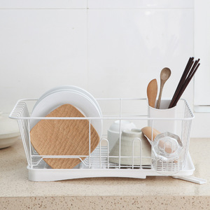 Dish Draining Rack With Tray Quick Dry Plastic Kitchen Storage Square L Size - Product Image 3