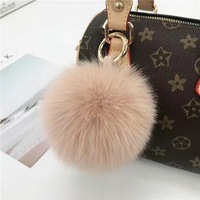 Pompon en fourrure de renard, breloque de sac, accessoire de bagage, porte-clés en peluche, embellissement de vêtement tendance, élégant pour les trajets quotidiens