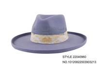 HUAYI CHAPEAUX En Gros Personnalisé Orange Cowboy Chapeaux À La Main Fedora Large Bord Feutre Fedora Chapeaux Australien 100 Laine Crayon Bord