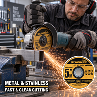 Disque de découpe abrasif en oxyde d'aluminium de 125 mm pour métal, vente en gros, étiquette personnalisée OEM