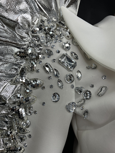 Abito <span class=keywords><strong>da</strong></span> Sera Lungo con Maniche Lunghe e Perline Scintillanti, Vestito <span class=keywords><strong>da</strong></span> Cerimonia di Lusso e alla Moda con Paillettes per Donne - Product Image 3