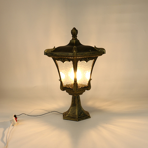 Lámpara de Jardín Estilo Farol, LED E27, <span class=keywords><strong>para</strong></span> Exteriores, Lámpara de <span class=keywords><strong>Pedestal</strong></span> <span class=keywords><strong>para</strong></span> Puerta Principal, Lámpara de Poste <span class=keywords><strong>para</strong></span> Jardín - Product Image 1