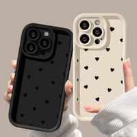 Coque de protection antichoc en TPU avec motif cœur coloré pour objectif d'appareil photo, compatible iPhone 17 Air, 16, 15, 14 Plus, 13, 12, 11 Pro Max, 18, 7, XR