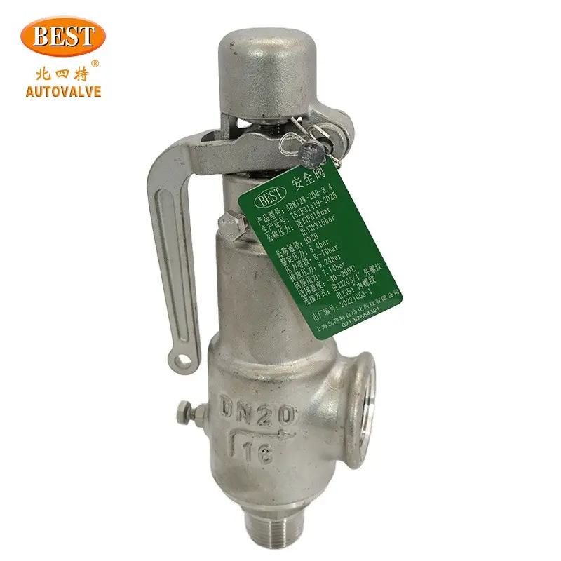Water Air steam boiler Safety Valve AB812-B Stainless Steel SS304 SS316 Spring Full Lift thread Pressure Relief Valve