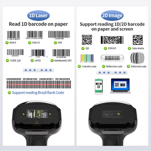 Escáner de código de barras con cable USB 1D 2D, lector de código QR inalámbrico, pistola de escaneo de código de barras portátil para inventario, supermercado - Product Image 3